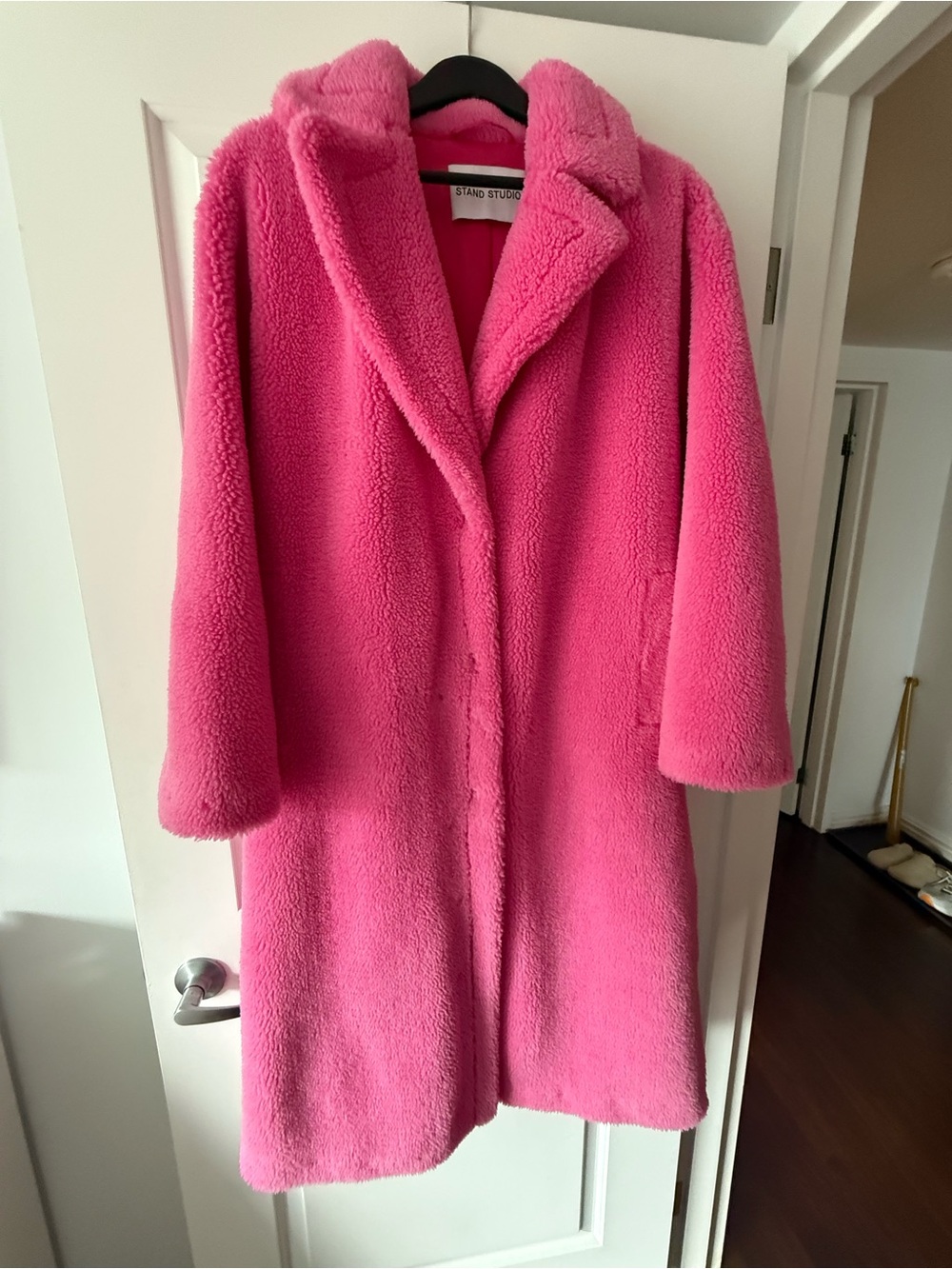 Stand Studio Hot Pink Teddy Coat